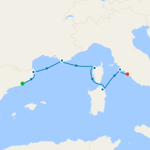 Hidden Gems of Spain, Corsica & Sardinia from Barcelona - Fly Cruise