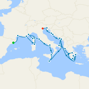 Hidden Gems of France, Italy, Croatia & Slovenia from Barcelona - Fly Cruise