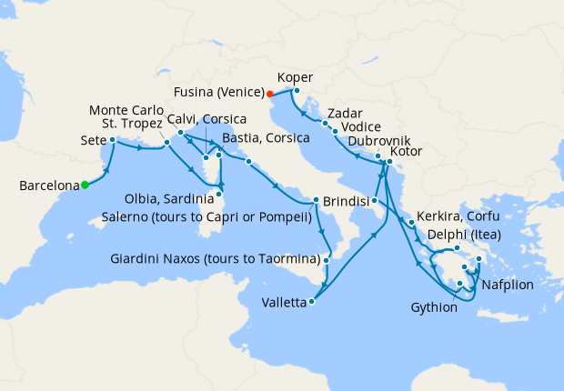 Cruise Itinerary Map