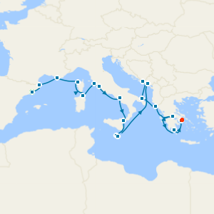 French Yacht Harbors, Montenegro, Italy & Greece with Barcelona & Athens Stays