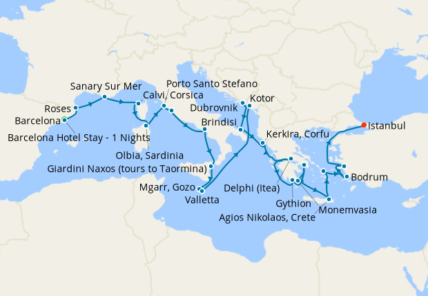 Cruise Itinerary Map