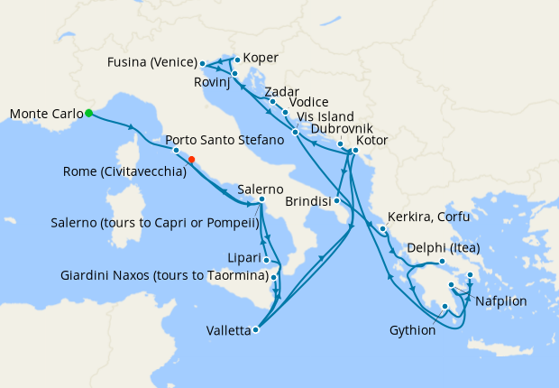 Cruise Itinerary Map
