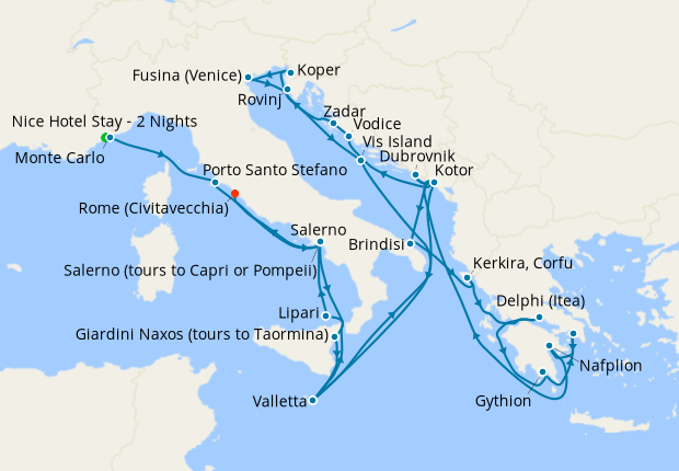 Cruise Itinerary Map