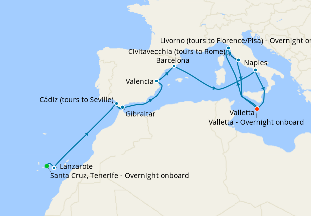 Cruise Itinerary Map