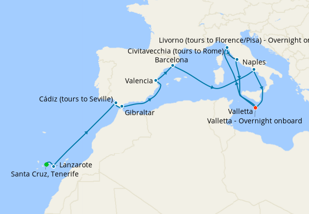 Cruise Itinerary Map