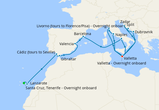 Cruise Itinerary Map