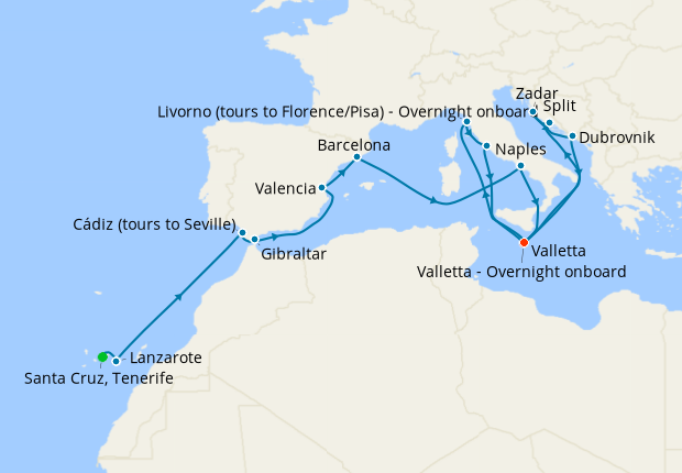 Cruise Itinerary Map
