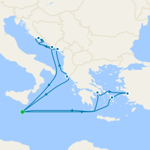 Greece, Montenegro & Croatia from Malta