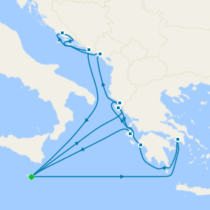 Greece, Montenegro & Croatia from Malta