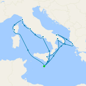 Italy, France & Greece from Malta