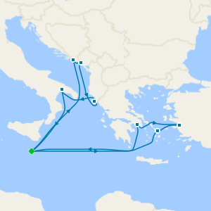 Greece, Montenegro & Croatia from Malta