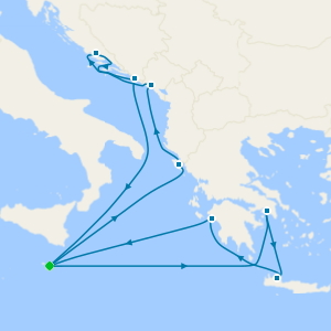 Greece, Montenegro & Croatia from Malta