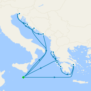 Greece, Albania & Croatia from Malta