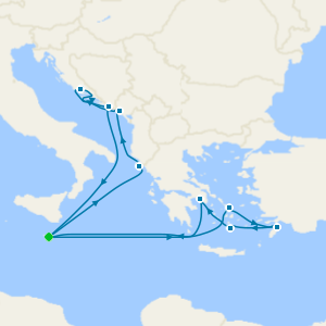 Greece, Montenegro & Croatia from Malta