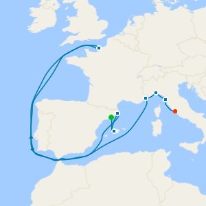 A Journey of Riviera Lights & New Year Celebrations from Barcelona to Rome
