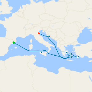Eastern Mediterranean cruise from Barcelona to Ravenna