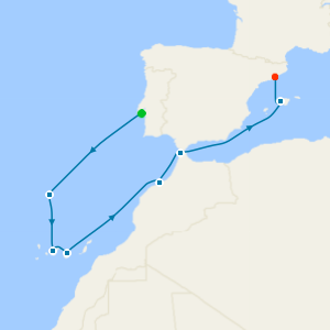 Western Europe cruise from Lisbon to Barcelona