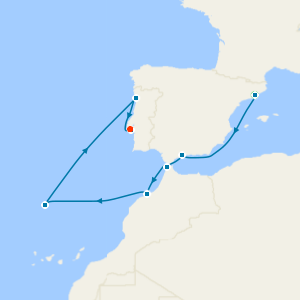 Western Mediterranean from Barcelona to Lisbon with Stays