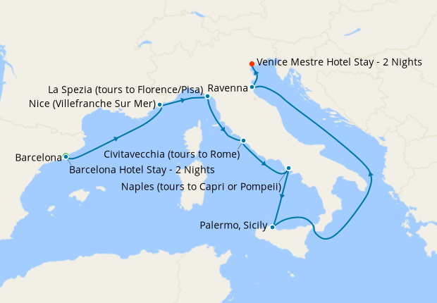 Cruise Itinerary Map