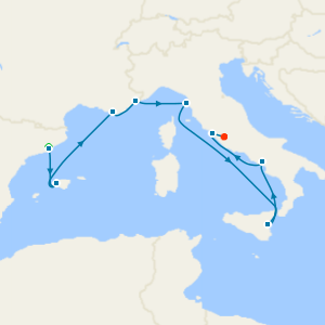 Western Mediterranean from Barcelona to Rome with Stays