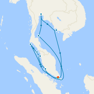 Singapore Stay, Malaysia & Thailand Cruise with Bali Beach Break