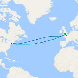 Transatlantic crossing cruise from Southampton