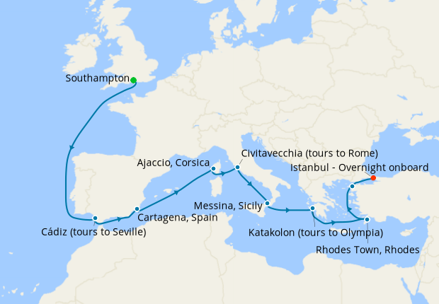 Cruise Itinerary Map