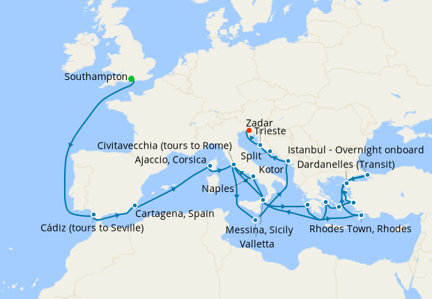 Cruise Itinerary Map