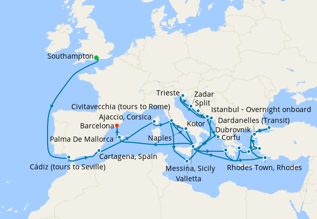 Cruise Itinerary Map