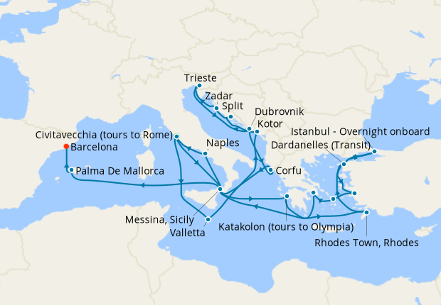Cruise Itinerary Map
