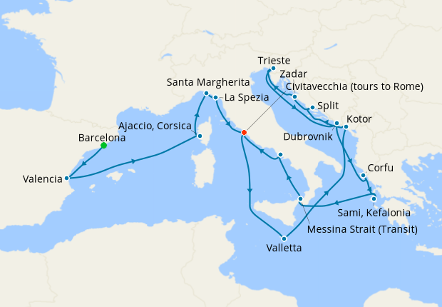 Cruise Itinerary Map