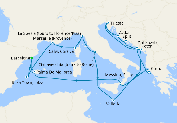 Cruise Itinerary Map