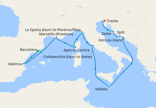 Cruise Itinerary Map
