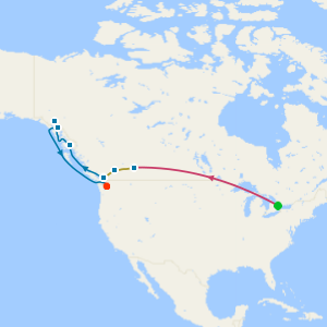Toronto, Niagara Falls & Rocky Mountaineer from Banff to Vancouver & Alaska with Dawes Glacier