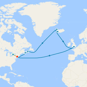 Niagara Falls & Transatlantic Crossing, Canada & Iceland from New York with Stays