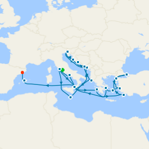 Mediterranean, Adriatic, Greece & Turkey from Rome with Stay