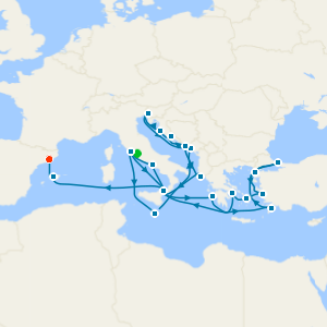 Mediterranean, Adriatic, Greece & Turkey from Rome with Stays