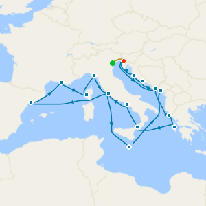 Mediterranean & Adriatic from Trieste with Venice Stay