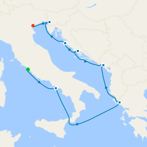 Amalfi Coast, Croatia & Montenegro Highlights from Rome (Civitavecchia) to Venice(Fusina)
