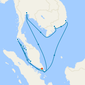 Southeast Asia with Malaysia, Thailand and Vietnam from Singapore with 1 Night Stay