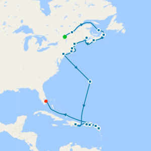 The Atlantic Coast & Caribbean Explorer from Montreal to Fort Lauderdale