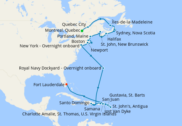 Cruise Itinerary Map