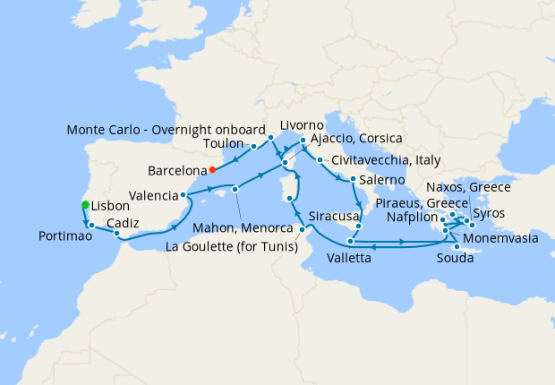 Cruise Itinerary Map