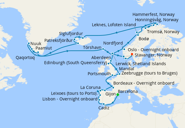 Cruise Itinerary Map