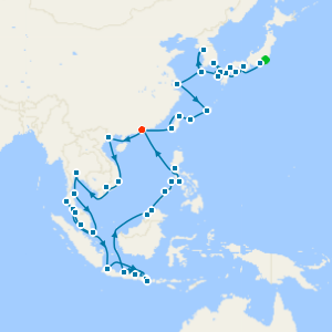 Grand Silk Seas Passage from Tokyo to Hong Kong