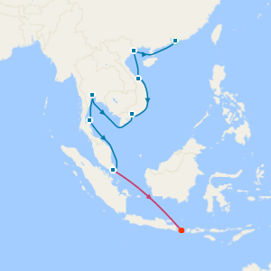 Southbound Asian Allure with Bali Beach Break and the cities of Hong Kong and Singapore