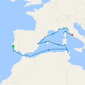 The Mediterranean & Riviera Grand Tour from Lisbon to Rome - Fly Cruise
