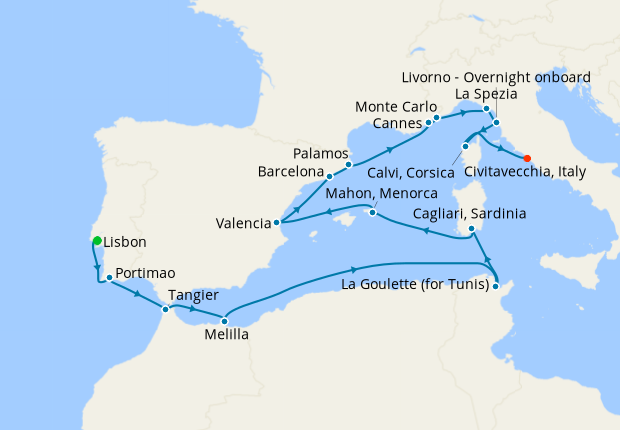 Cruise Itinerary Map