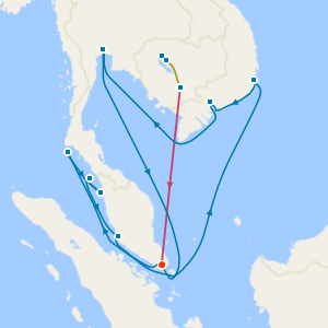 Siem Reap, Angkor Wat, Killing Fields & Highlights of South East Asia cruise from Singapore