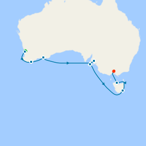 Perth, Southern Australia & Tasmania to Melbourne with Stay